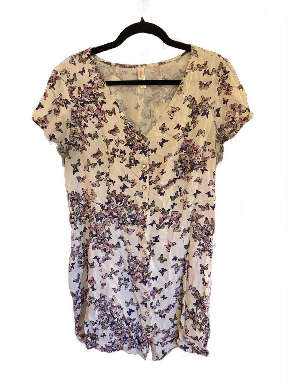 Xhilaration Women's Butterfly Print Dress XL